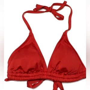 Shade & Shore Womens Size S 4-6 Tie-Back Removable Pad Red Bikini Top Small
